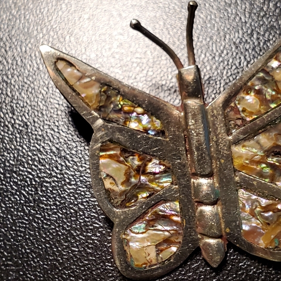 Butterfly Pendant with unique inlay 925 sterling silver - Picture 7 of 14
